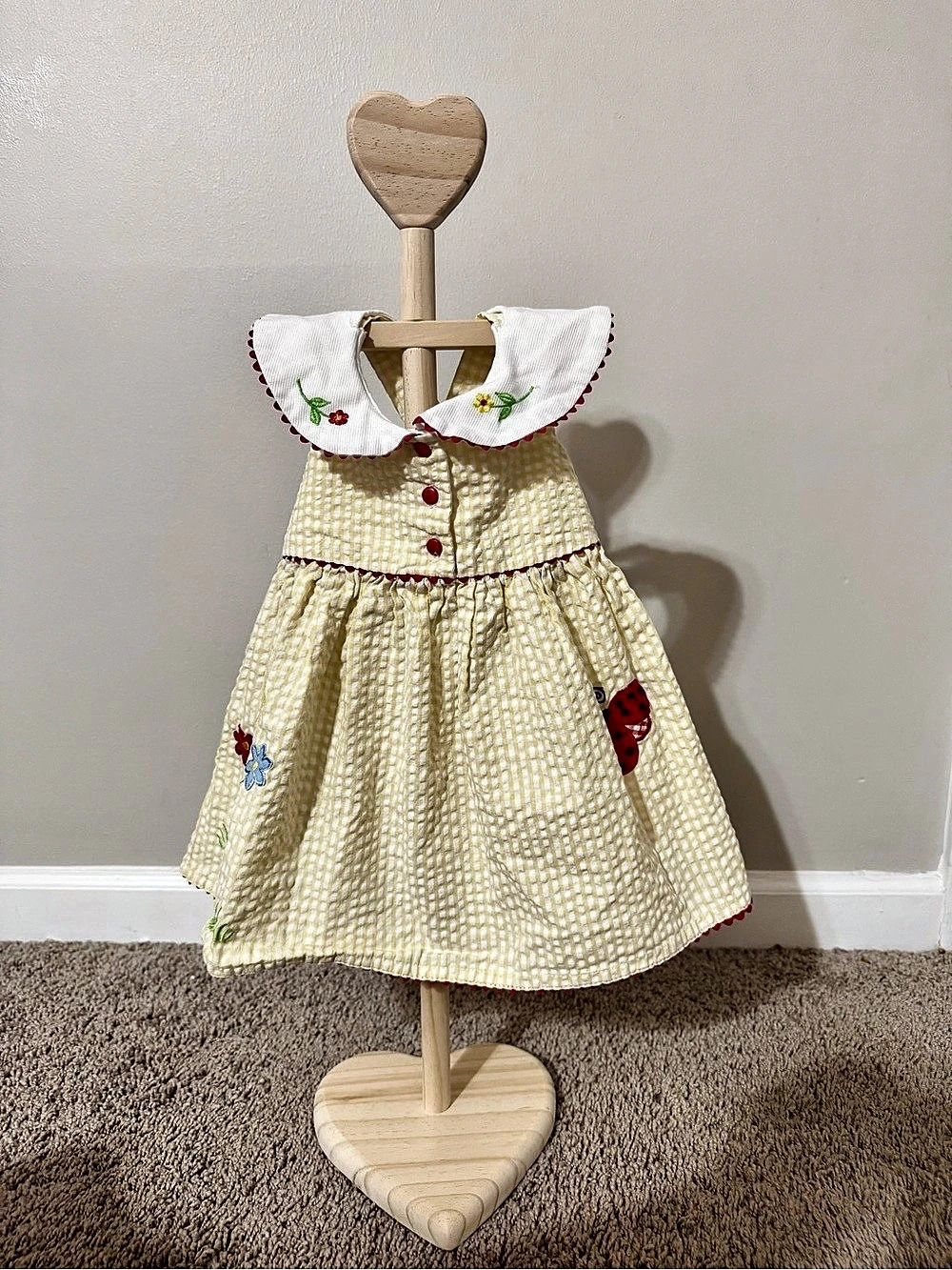 Youngland Girls 12M Gingham Dress Yellow & White